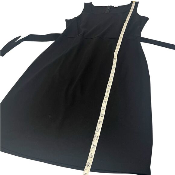 Old Navy Black Sheath Dress L Below Knee Sleeveless Cotton Tie Back NWT - Picture 6 of 14